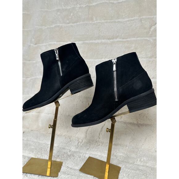 Lucky Brand Baelee Boot 6.5M Suede Leather Stack Heel Biker Festival Ankle Boot - Picture 3 of 6